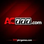 AC777 Game logo with red AC letters, three white 7 symbols, and .com text